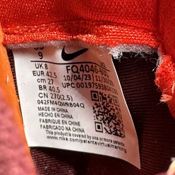 Nike Alpha Menace 4 Elite NRG Red Orange Football Cleats Size 9 FQ4046-600 - Picture 9 of 9